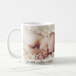 Mug C'est une photo de naissance d'un bébé garçon Anno