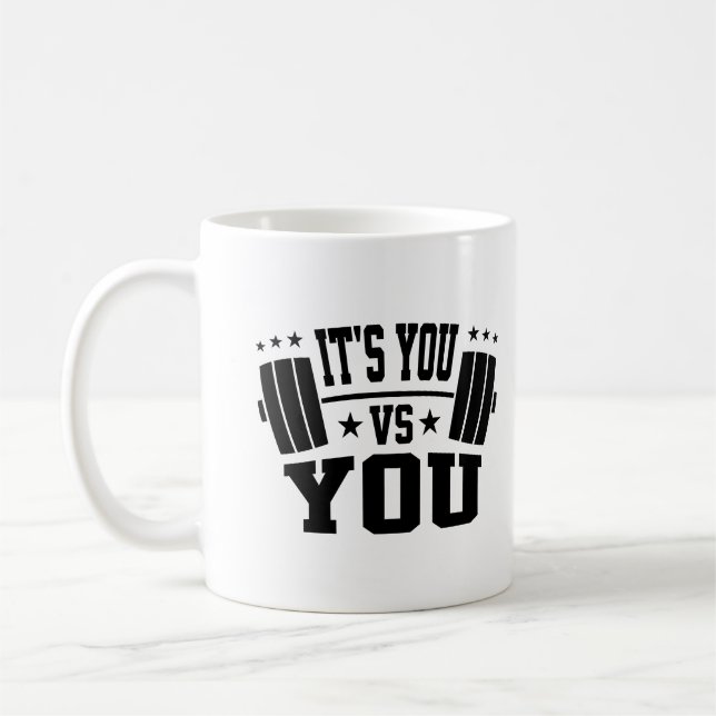 Mug C'est vous contre vous Entraînement Motivation Coo (Gauche)