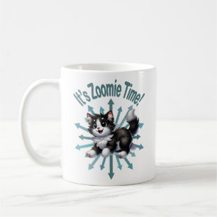 Mug C'est Zoomie Time Cute Black & White Cat