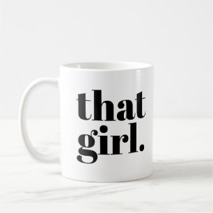 Mug Cette Fille Gras Noir Blanc Typographie