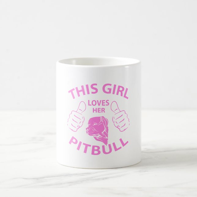 Mug "Cette fille rose aime son pitbull" (Centre)