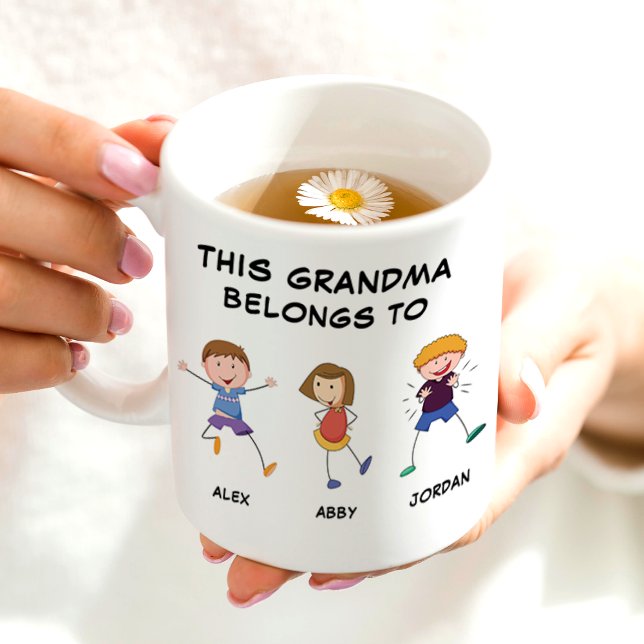 Mug Cette Grand-Mère Appartient À 3 Enfants Noms Drôle (Créateur téléchargé)
