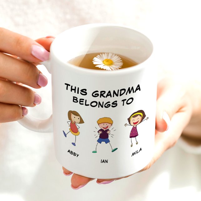 Mug Cette Grand-Mère Appartient À 3 Enfants Noms Drôle (Créateur téléchargé)
