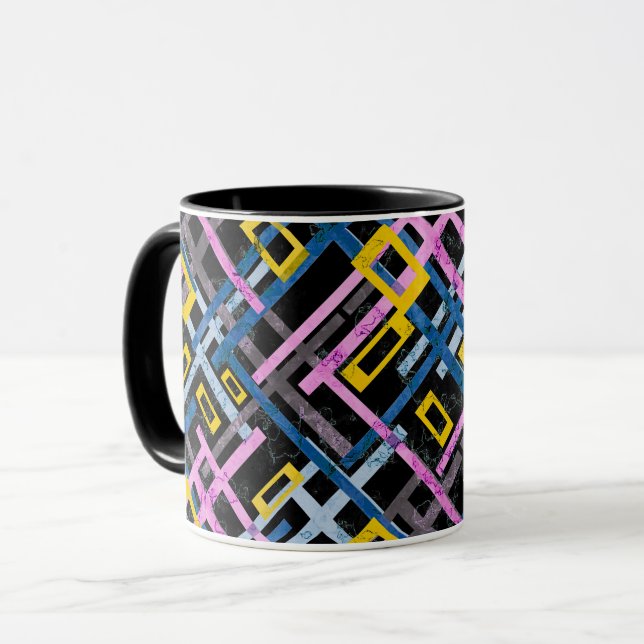 Mug Chaîne rectangulaire de couleurs vives géométrique (Devant gauche)