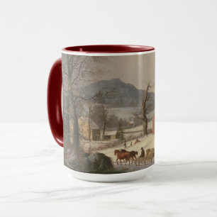 Mug Chambre rouge d'école (scène de pays) 1858