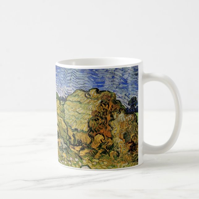Mug Champ avec piles de blé par Vincent van Gogh (Droite)