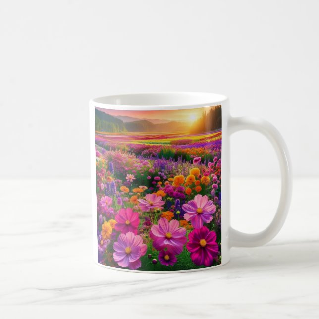 Mug Champ de Fleur sauvage de rayonnement personnalisa (Droite)