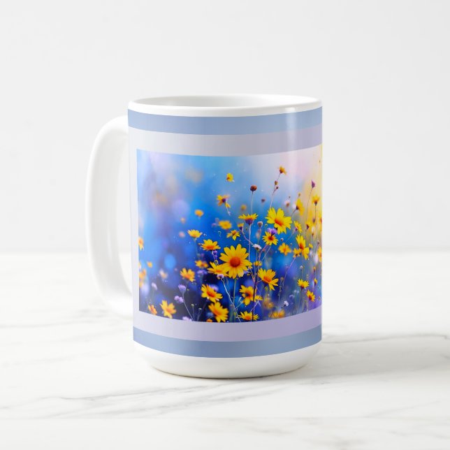 Mug Champ de fleurs moderne (Devant gauche)