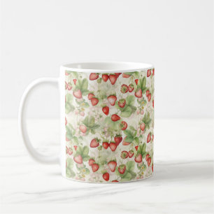 Mug champ de fraises rouges mûres