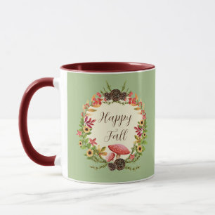 Mug Champignon et tournesols avec texte personnalisabl