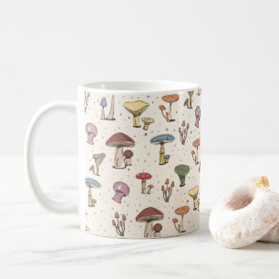 Mug Champignons colorés Doodle Motif