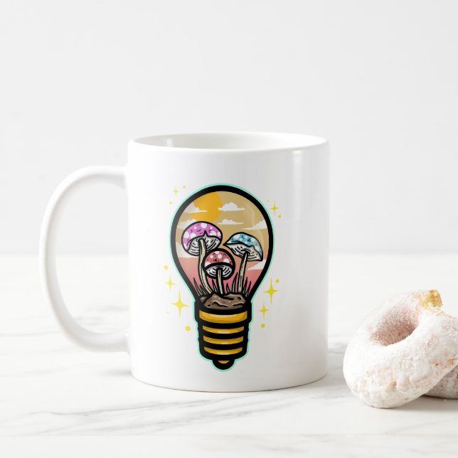 Mug Champignons dans une ampoule (Avec donut)