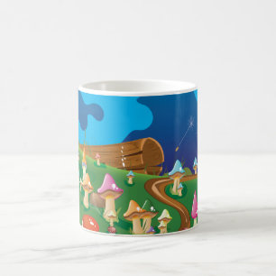 Mug Champignons de dessin animé dans une prairie
