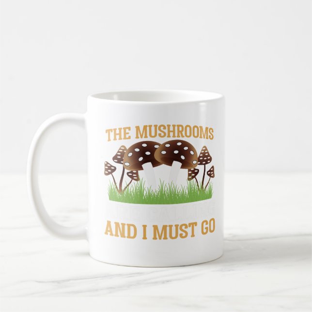 Mug Champignons magiques Chasse Champignons amusants (Gauche)