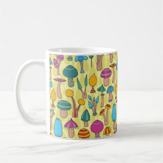Mug Champignons magiques Doodle Motif sans couture