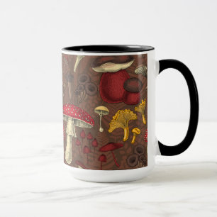Mug Champignons sauvages sur brun