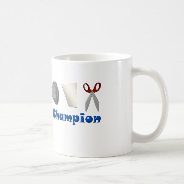 Mug Champion de papier de ciseaux de roche (Droite)