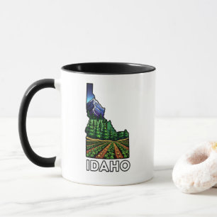 Mug Champs De Pomme De Terre Style Tatouage De L'État