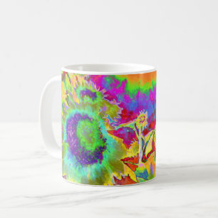 Mug Champs de tournesol rétro abstraits