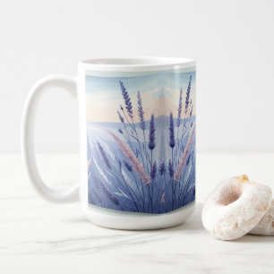 Mug Champs Élégants de lavande, Jardin de lavande