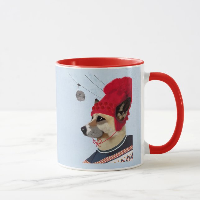Mug Chandail de chien en ski (Droite)