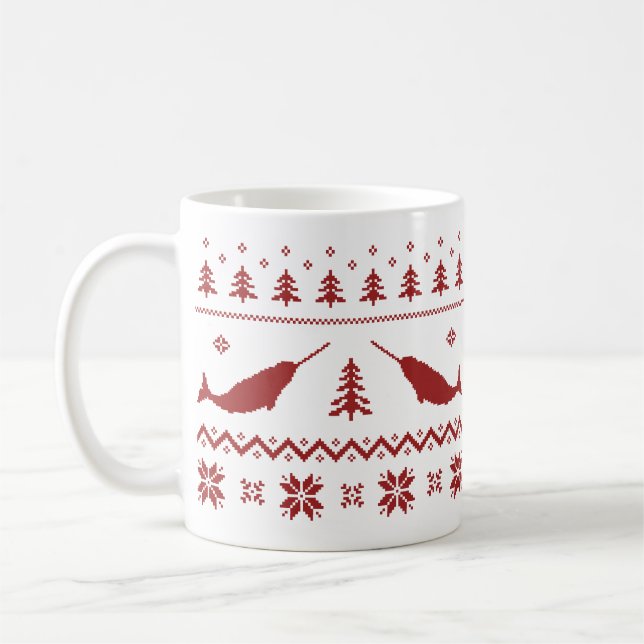 Mug Chandail laid de Noël de Narwhal (Gauche)