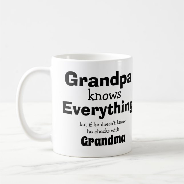 Mug Changement de nom Grand-père sait tout - Grand-mèr (Gauche)