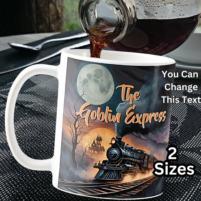 Mug Changer de texte, Express Goblin Halloween Train à (Créateur téléchargé)