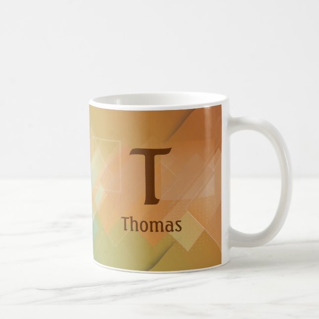 Mug Changer le nom initial ajouté de Vert à Marron Q R (Droite)