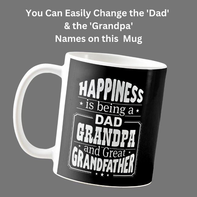 Mug Changer papa & grand-père, Bonheur Grand-père (Créateur téléchargé)