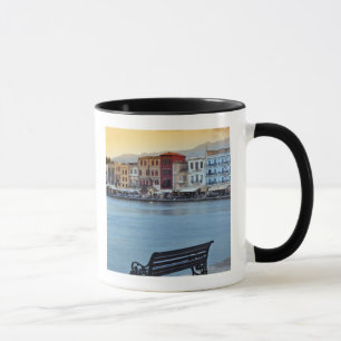 Mug Chania à la tombée de la nuit, Chania, Crète, G