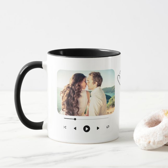 Mug Chanson Playlist 1 Photo Love Saint Valentin Cadea (Avec donut)