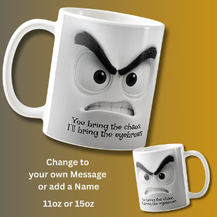 Mug Chaos & Sourcils, Ajouter un nom Message Visage Ex