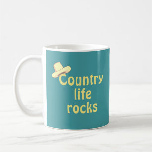 Mug Chapeau de campagne & Calligraphie sur sarcelle