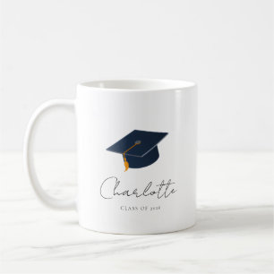 Mug Chapeau de remise des diplômes minimaliste moderne