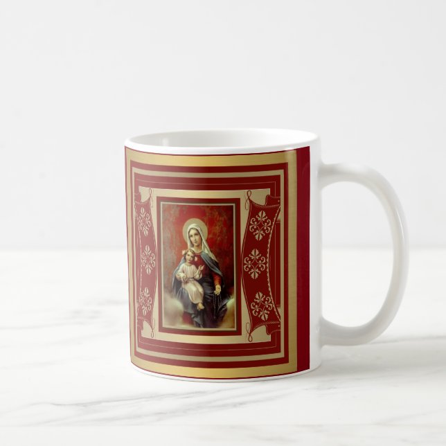 Mug Chapelet de Vierge Marie Madonna w/Baby Jésus (Droite)