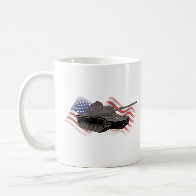 Mug Char de combat américain M60 avec drapeau américai (Gauche)
