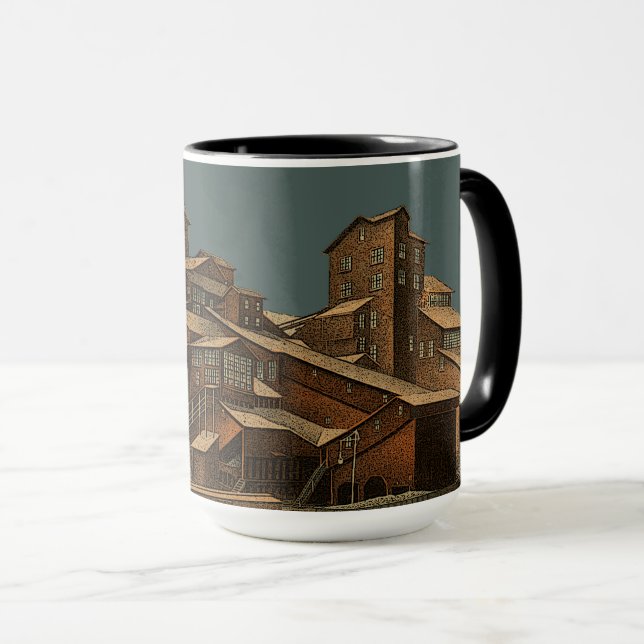 Mug Charbon Anthracite Mine de charbon Mine de charbon (Devant droit)