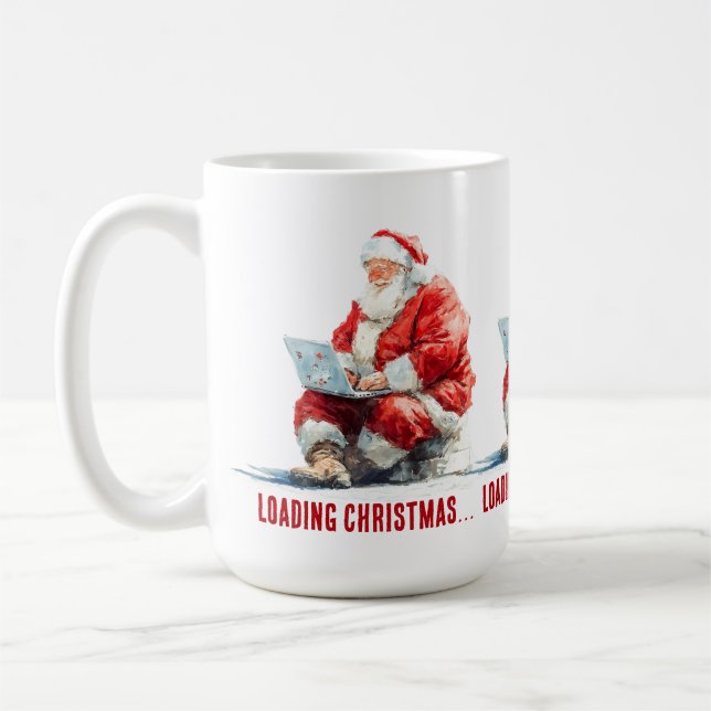 Mug Chargement Noël amusant Père Noël Design (Gauche)