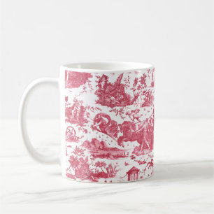Mug Chariot français vintage de l'aube Toile de Jouy-R