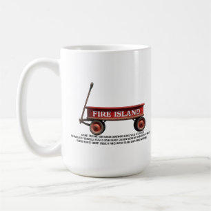 Mug Chariot rouge rétro de Fire Island plage vacances
