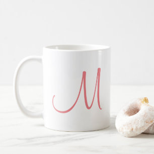 Mug Charisma Rouge Blanc Moderne Élégant Monogramme In