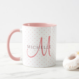 Mug Charisma Rouge Monogramme initial Remplacez votre 