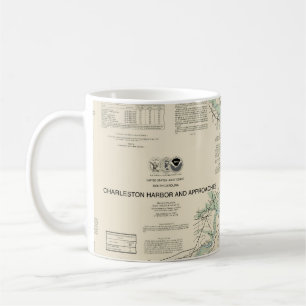 Mug Charleston Harbour et Approches Graphique nautique
