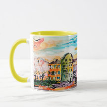 Charleston South Carolina Rainbow Row Whimsical