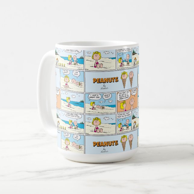 Mug Charlie Brown & Glace Sally À La Plage (Devant gauche)