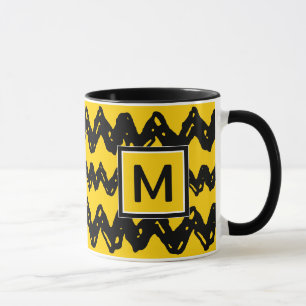 Mug Charlie Brown Zig Zag Motif   Ajouter votre monogr