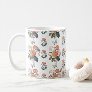 Mug Charme à fleurs avec ailes de papillon