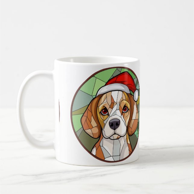 Mug Charming Canine Cheer : Noël à thème Beagle (Gauche)