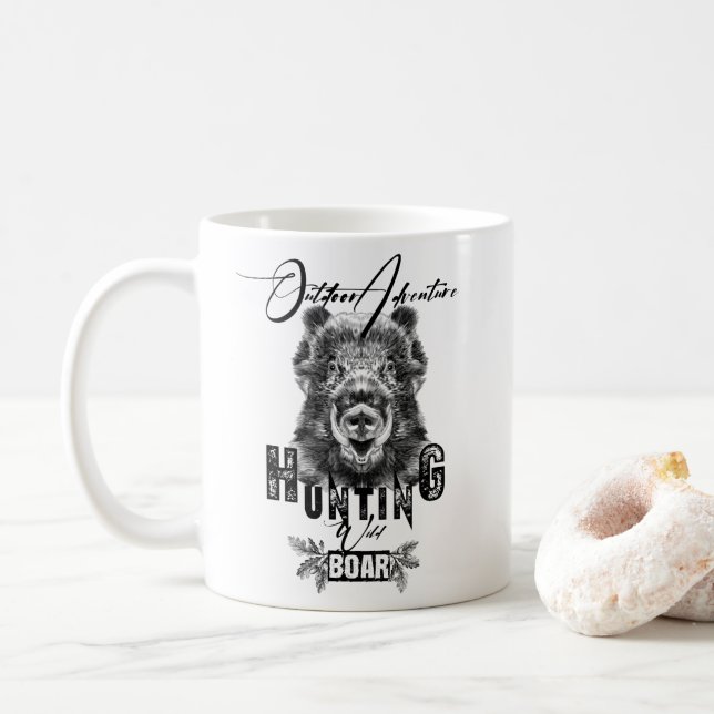 Mug Chasse au sanglier, aventure en plein air (Avec donut)